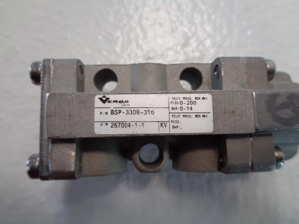 Versa 1/4" NPT 3-Way Valve BSP-3308-316